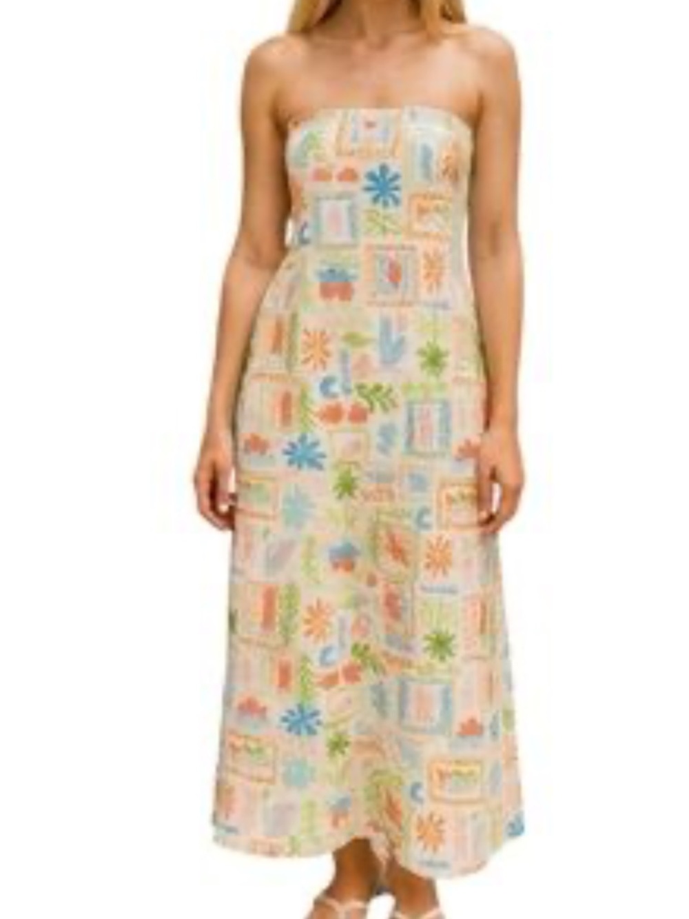 See You Monday Strapless Floral Strapless Maxi Dress